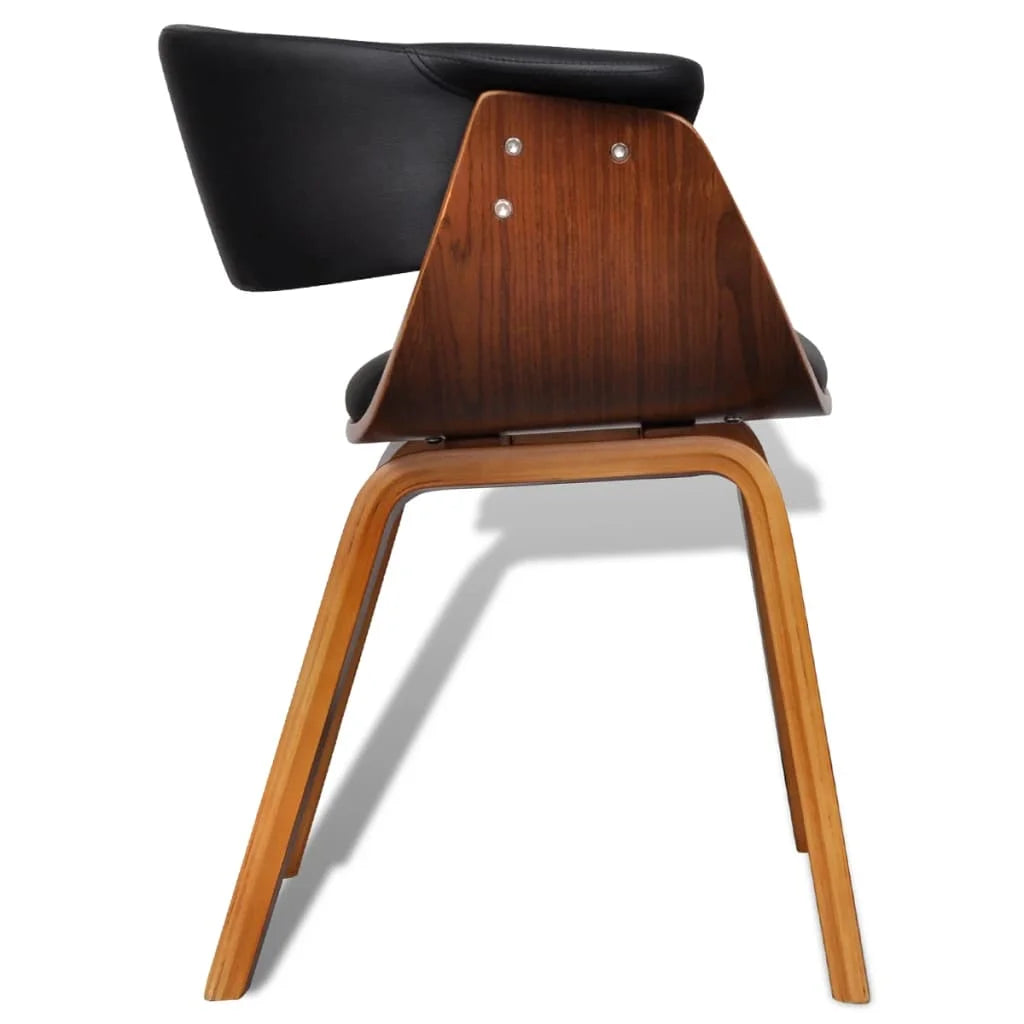 Bent Wood Faux Leather Dining Chair V640294