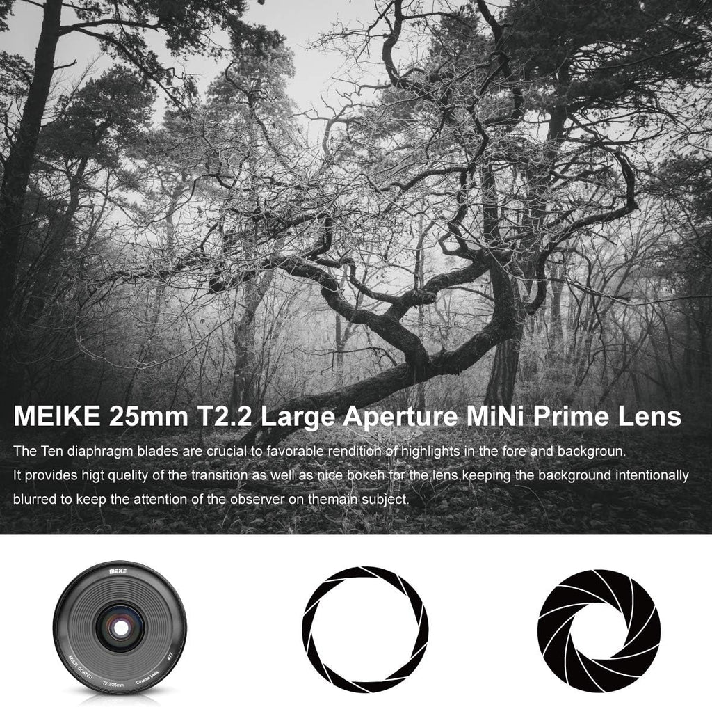 25mm T2.2 Manual Focus Prime Cinema Lens for Micro Four Thirds Mount Q3297