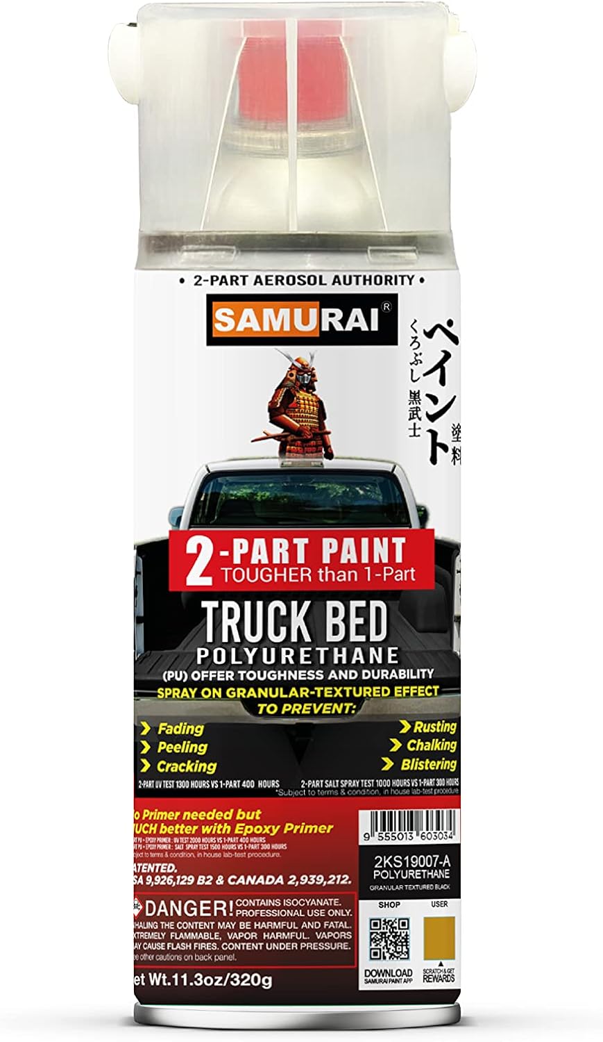 Black 2-Part Polyurethane Bed Liner Spray, 11.3 Ounce, 4 Packs F47554
