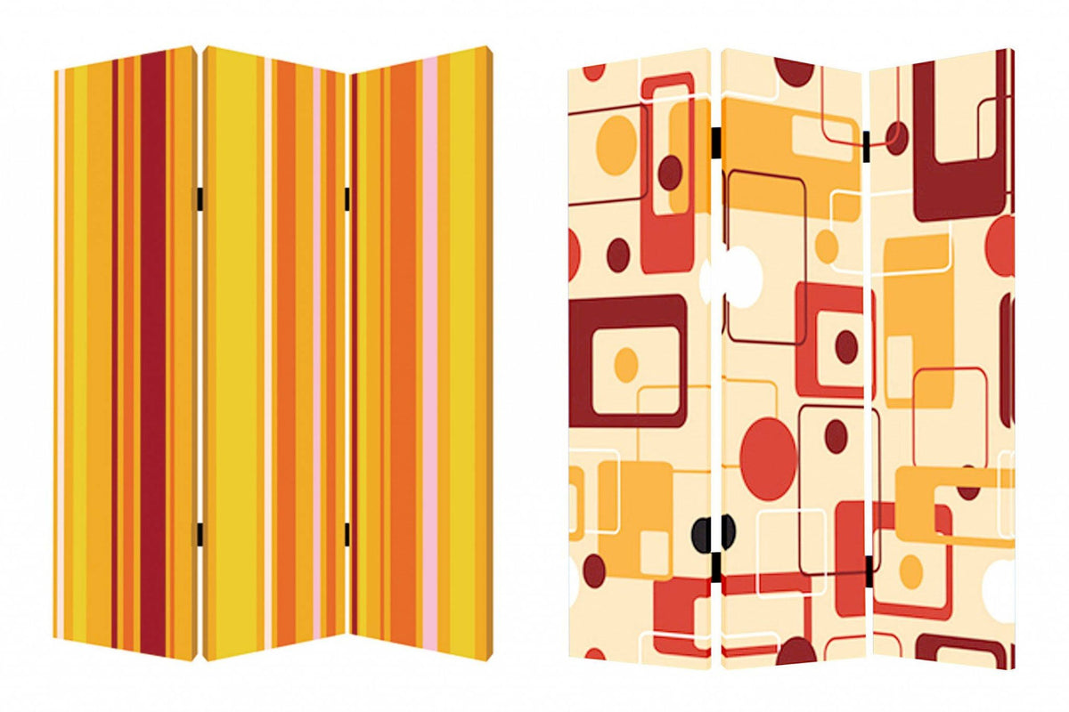 Multi Color Wood Canvas Screen Y71164