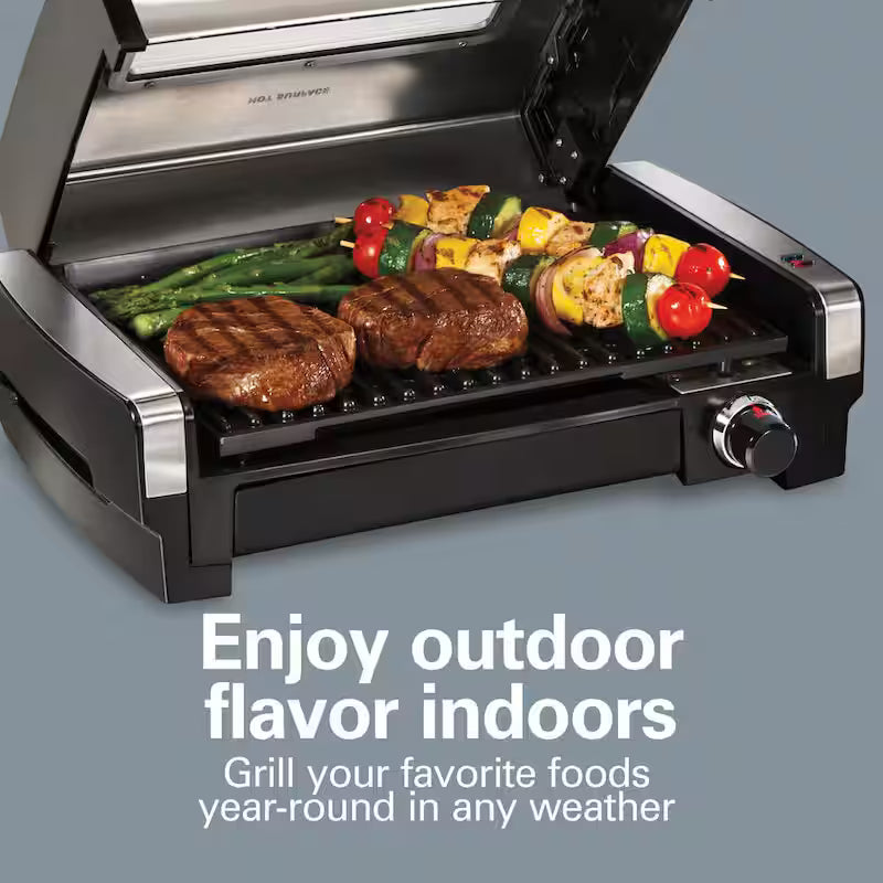 Stainless Steel Indoor Grill with Non-Stick Plates E767