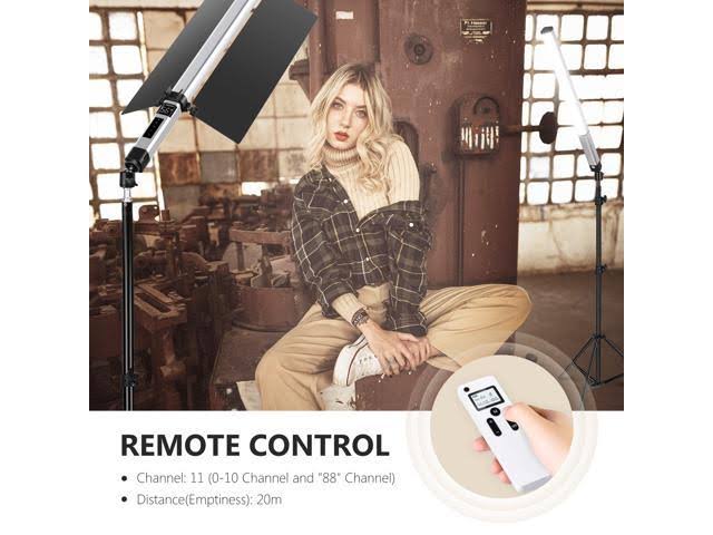 Light Wand Handheld LED Video Light Stick Photography Lighting Kit with Barndoor Remote Control Carry Bag I8465