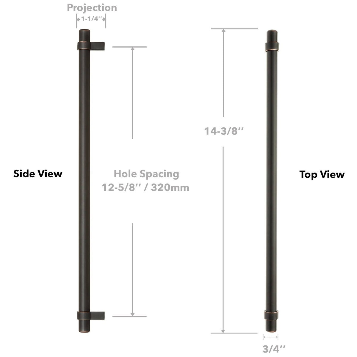 10 Pack Solid Kitchen Cabinet Bar Handle Pulls Oil Rubbed Bronze U21258