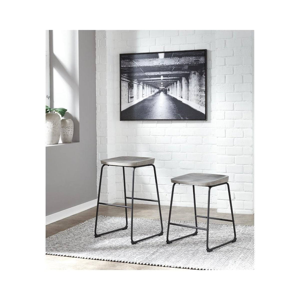 Tall Barstool Set of 2 Gray/Black J591