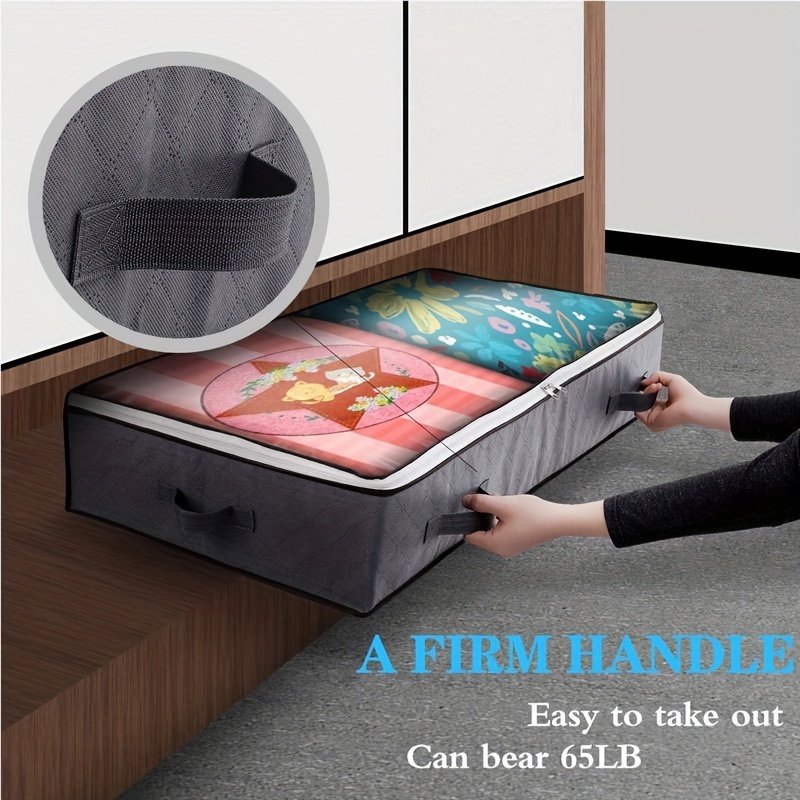 2pcs Heavy-Duty Metal Underbed Storage Bags Y4875
