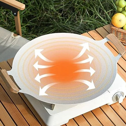 Nonstick Round Grill Pan with Wooden Handle W914