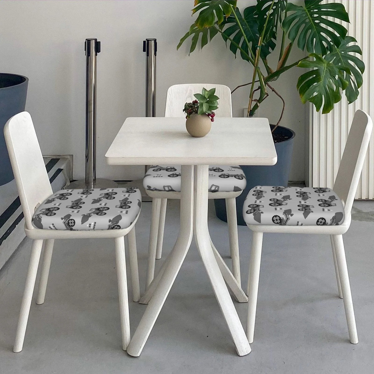 Gray Removable Washable Chair Seat Covers Q813