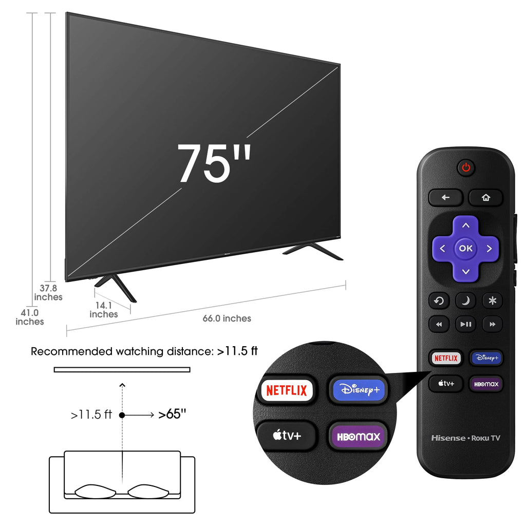 75 Class 4K UHD LED LCD Smart TV HDR O947227