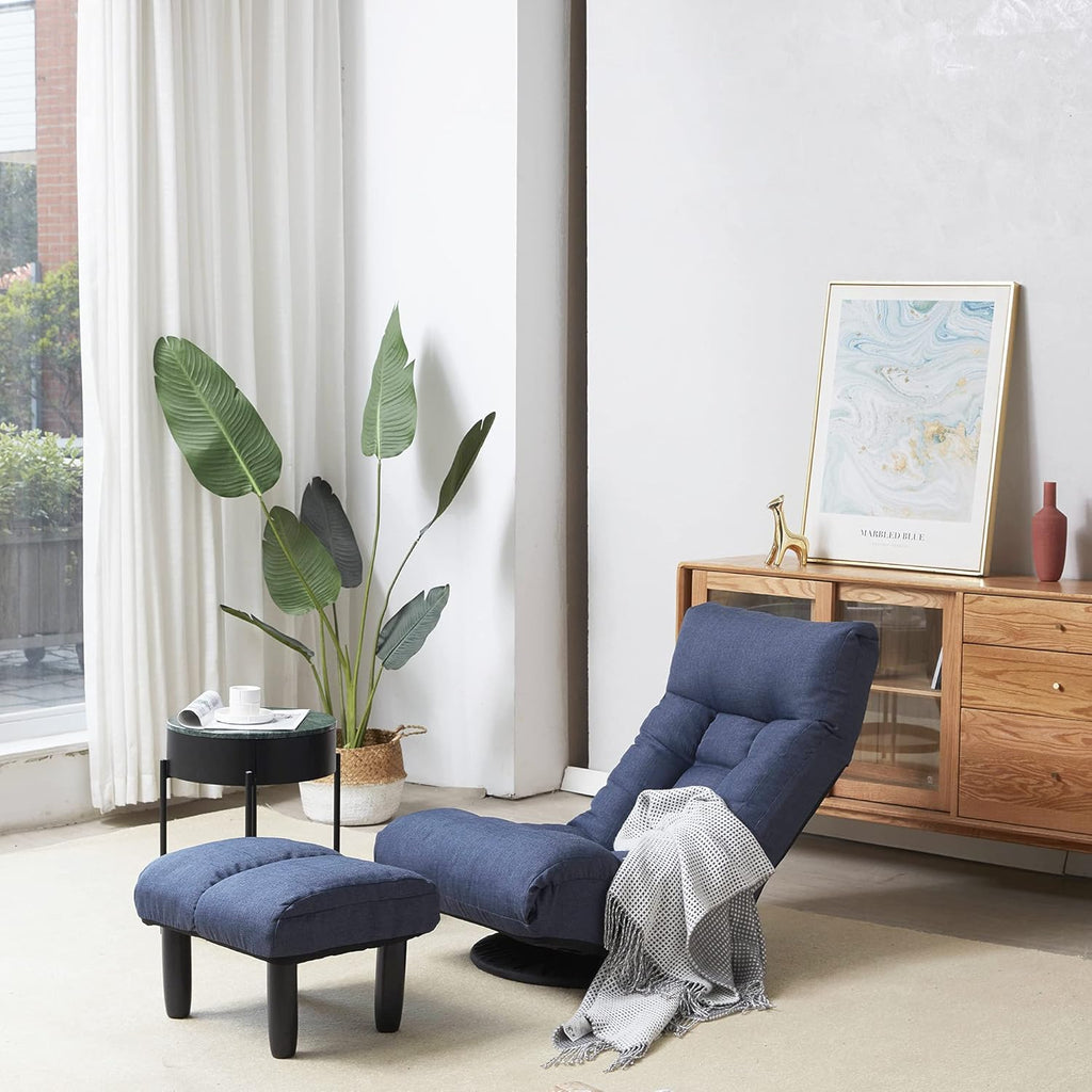 360-Degree Swivel Floor Gaming Chair Lazy Sofa with Footrest I229298