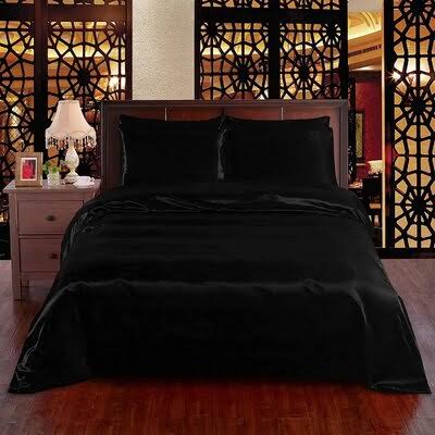 Linen 6 Pcs Satin Sheets Duvet Cover Bed Set X76211