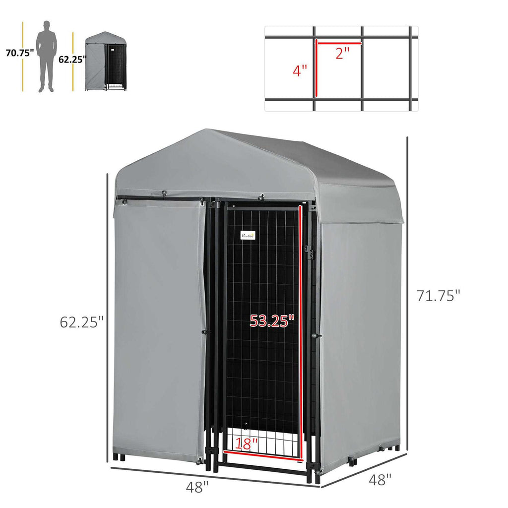 4 x 4 x 6 ft. Outdoor Dog Kennel with Waterproof Canopy T550