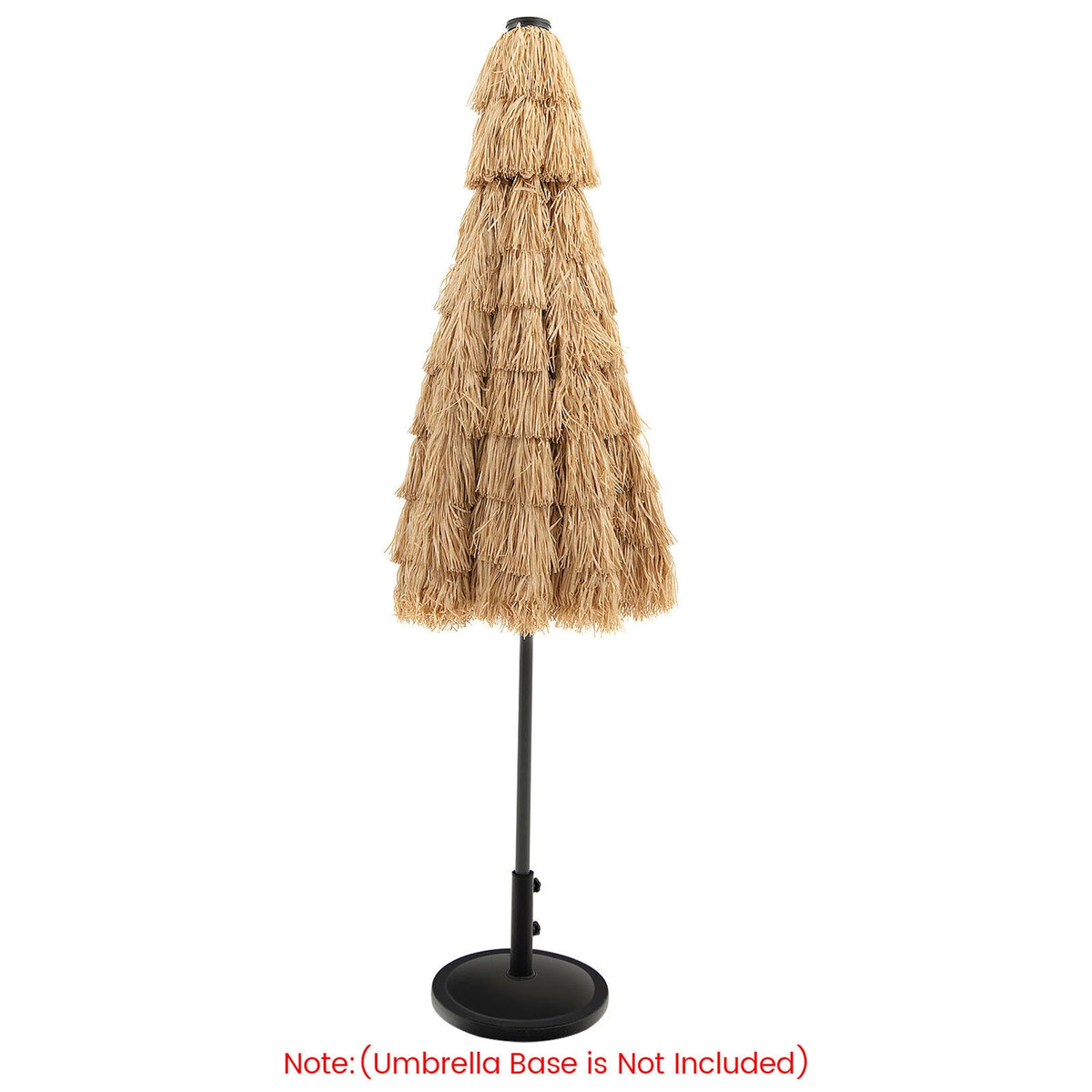 9 ft Solar Powered 2 Tier Tiki Patio Umbrella L3747