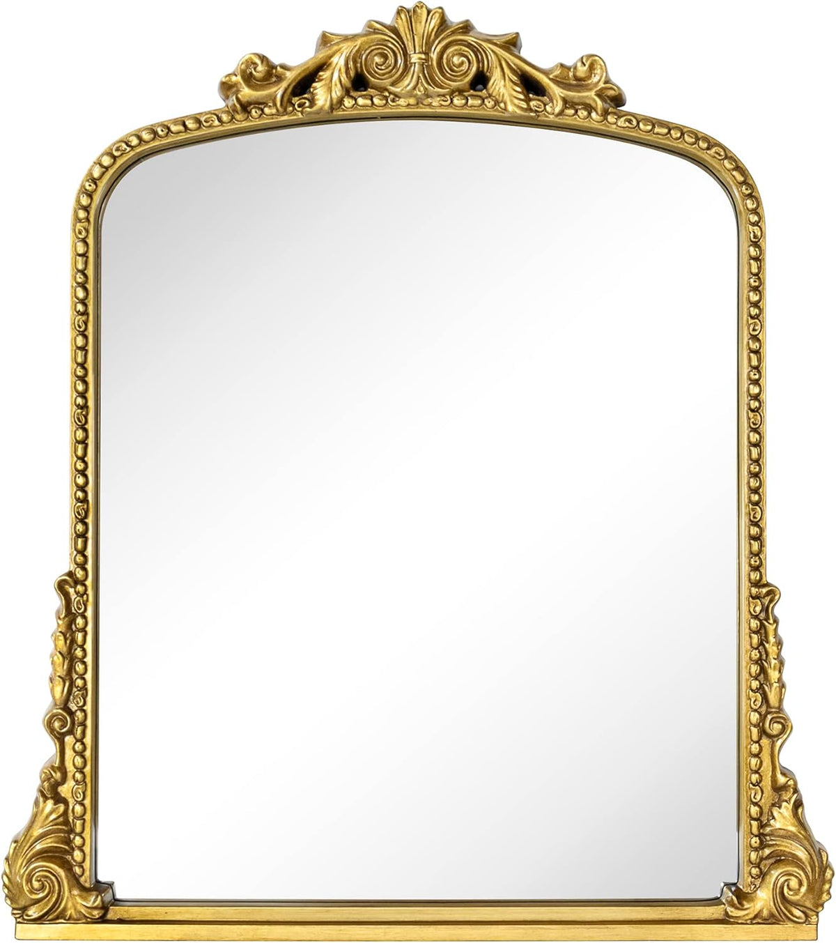 Antiqued Gold Ornate Arched Wall Mirror, 30 x 34'' P9906