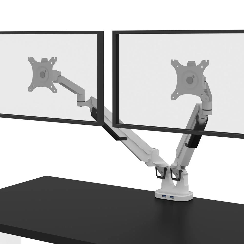 Black Electric Standing Desk with Monitor Arms B7167