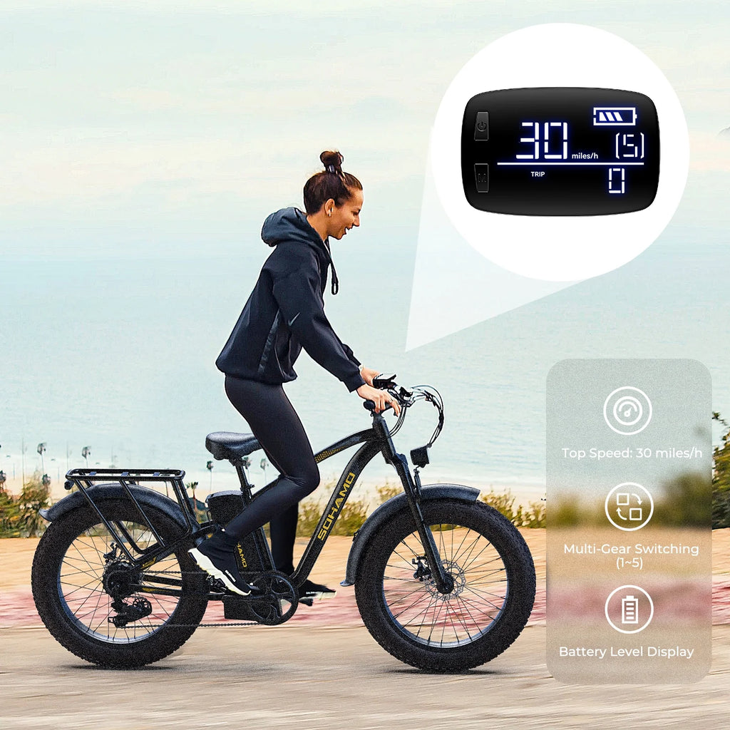 Electric Bike 26×4.0 Fat Tire 750W Motor 48V 15AH Y111