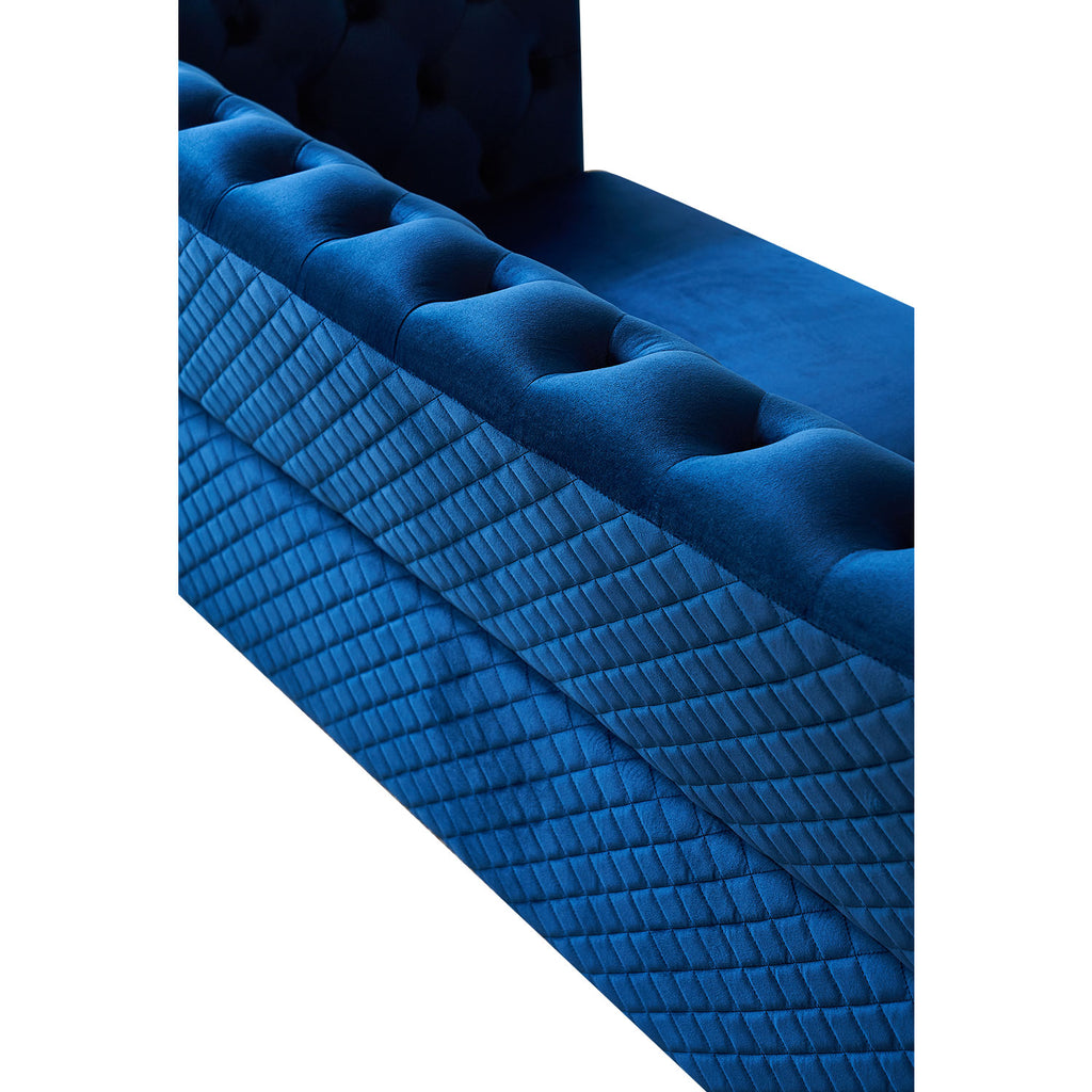 Blue Velvet Sofa 87.4 inch N21685