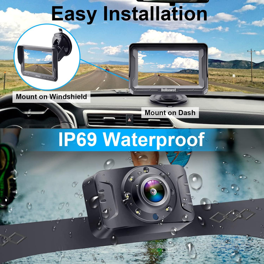 HD 1080P 7 LED Night Vision Reverse Camera with LCD Monitor, Pack of 2 K74656