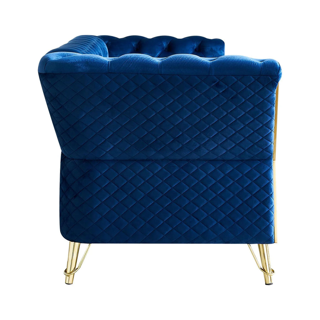 Blue Velvet Sofa 87.4 inch N21685