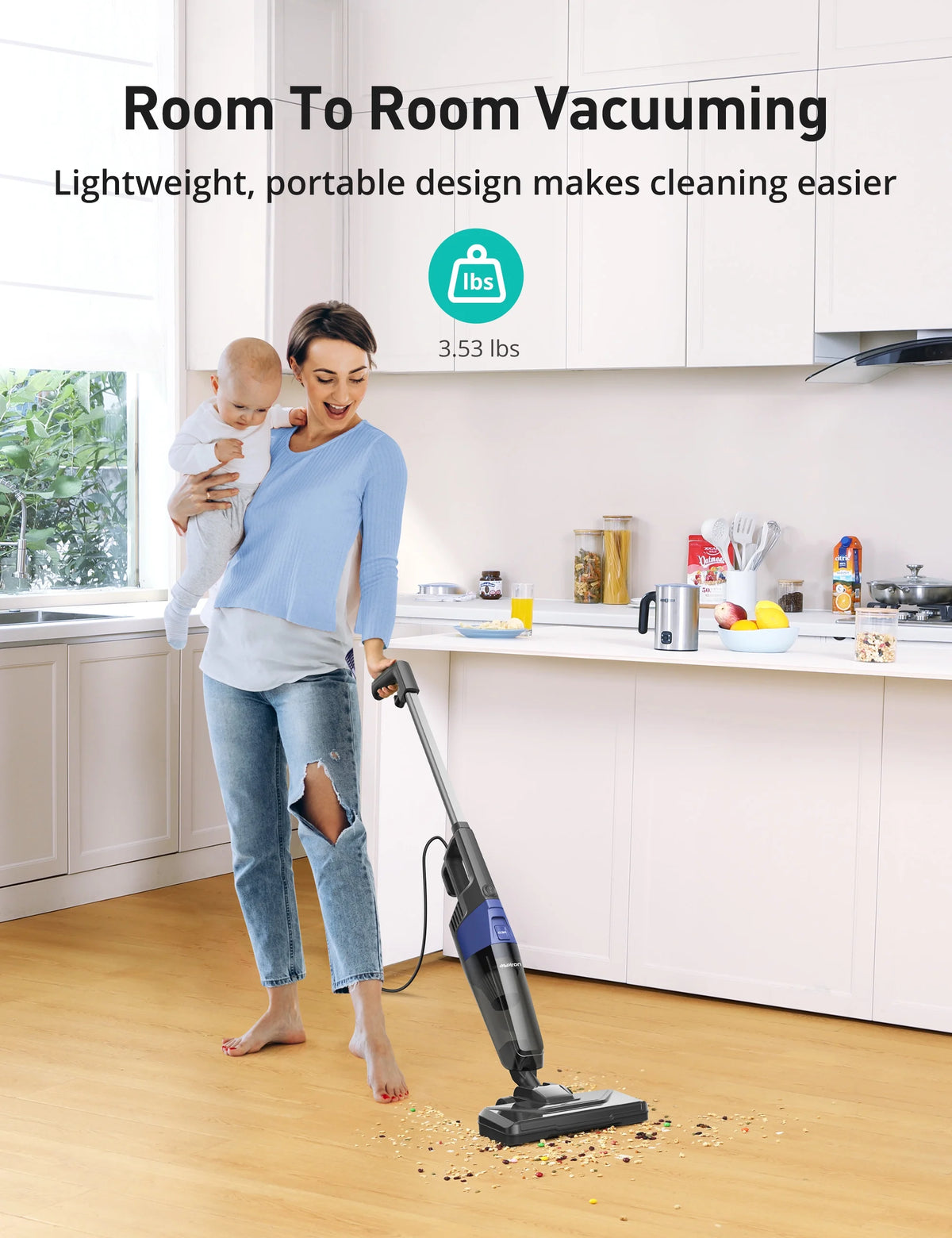 600W 20kPa Lightweight Corded Stick Vacuum with HEPA Filter M37156