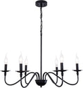 6-Lights Industrial Black Iron Pendant Light Fixture Chandelier D7175