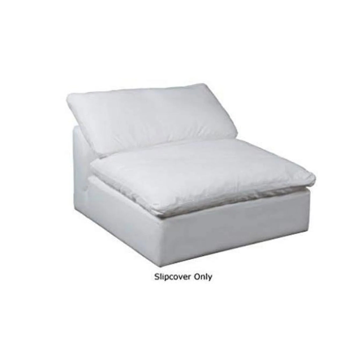 White Water-Resistant Slipcover for Armless Modular Chair E273557