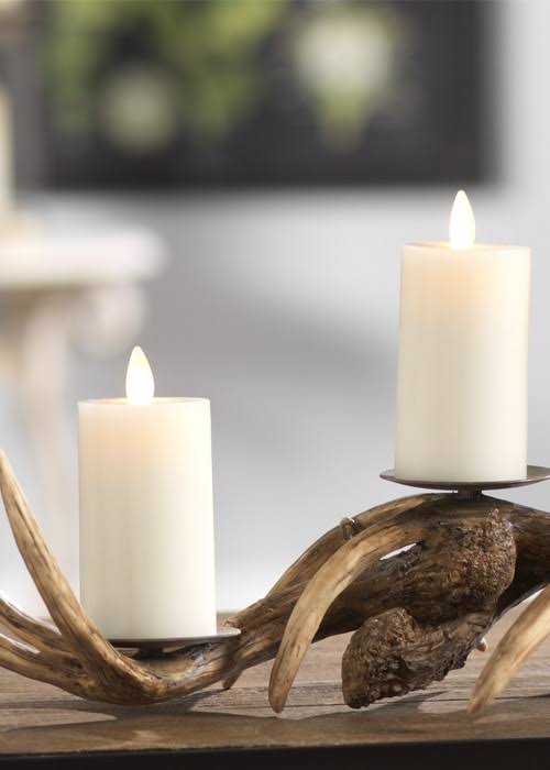 2x22 x 3x22 Set of 2 Moving Flame Votive Wax Ivory Unscented Candle R112891