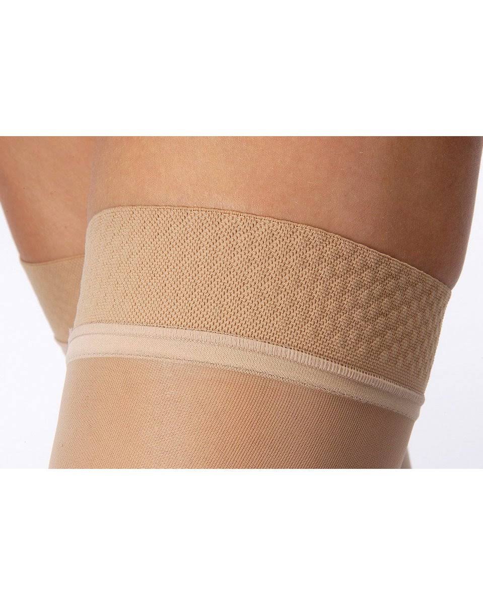 30-40 mmHg Small Suntan Thigh High Silicone Dot Band F9330