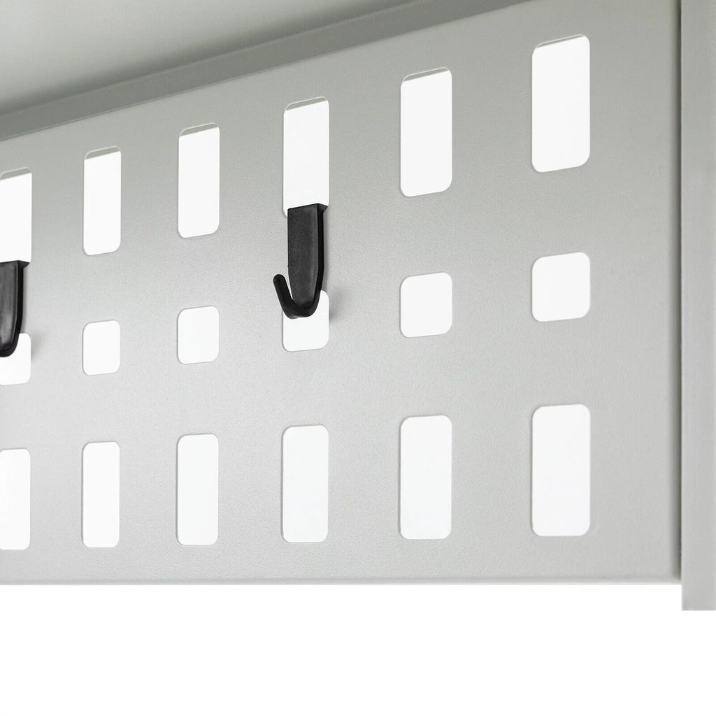 White Wall Mounted Cabinet with 5 Hooks D95253