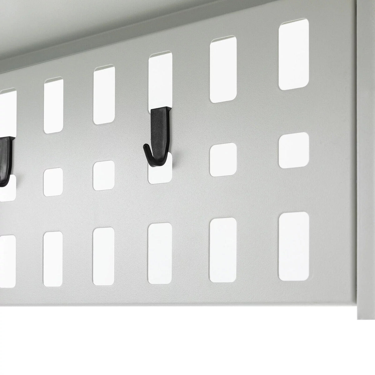 White Wall Mounted Cabinet with 5 Hooks D95253