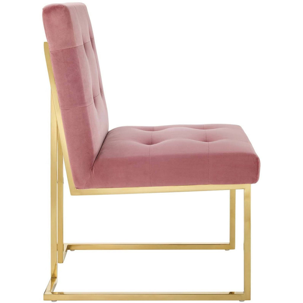 Gold Dusty Rose Performance Velvet Dining Chair P763