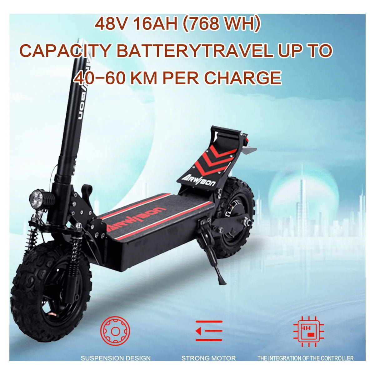 Electric Kick Scooter for Adults, 2500W Motor, 30 MPH, 48V/16AH A682971
