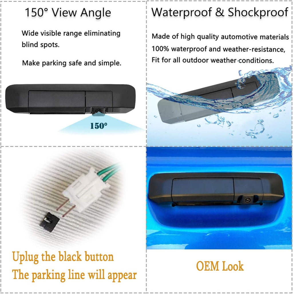 Tailgate Handle Backup Reverse Camera with 4.3" LCD Mirror Monitor Y419497