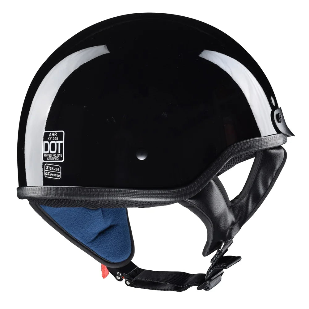 High Gloss Black Motorcycle Half Face Helmet K889229