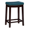 Blue Wood Faux Leather Counter Stool B4330