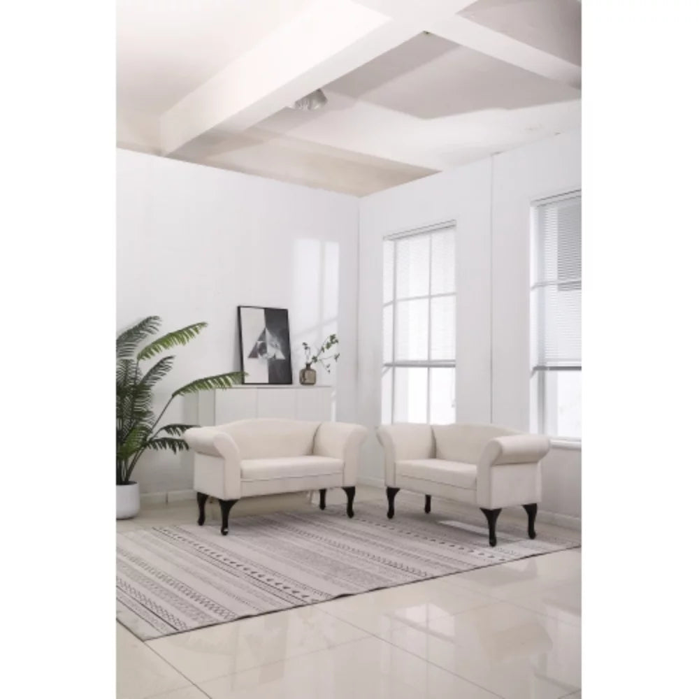 White Small Loveseat Sofa K552456