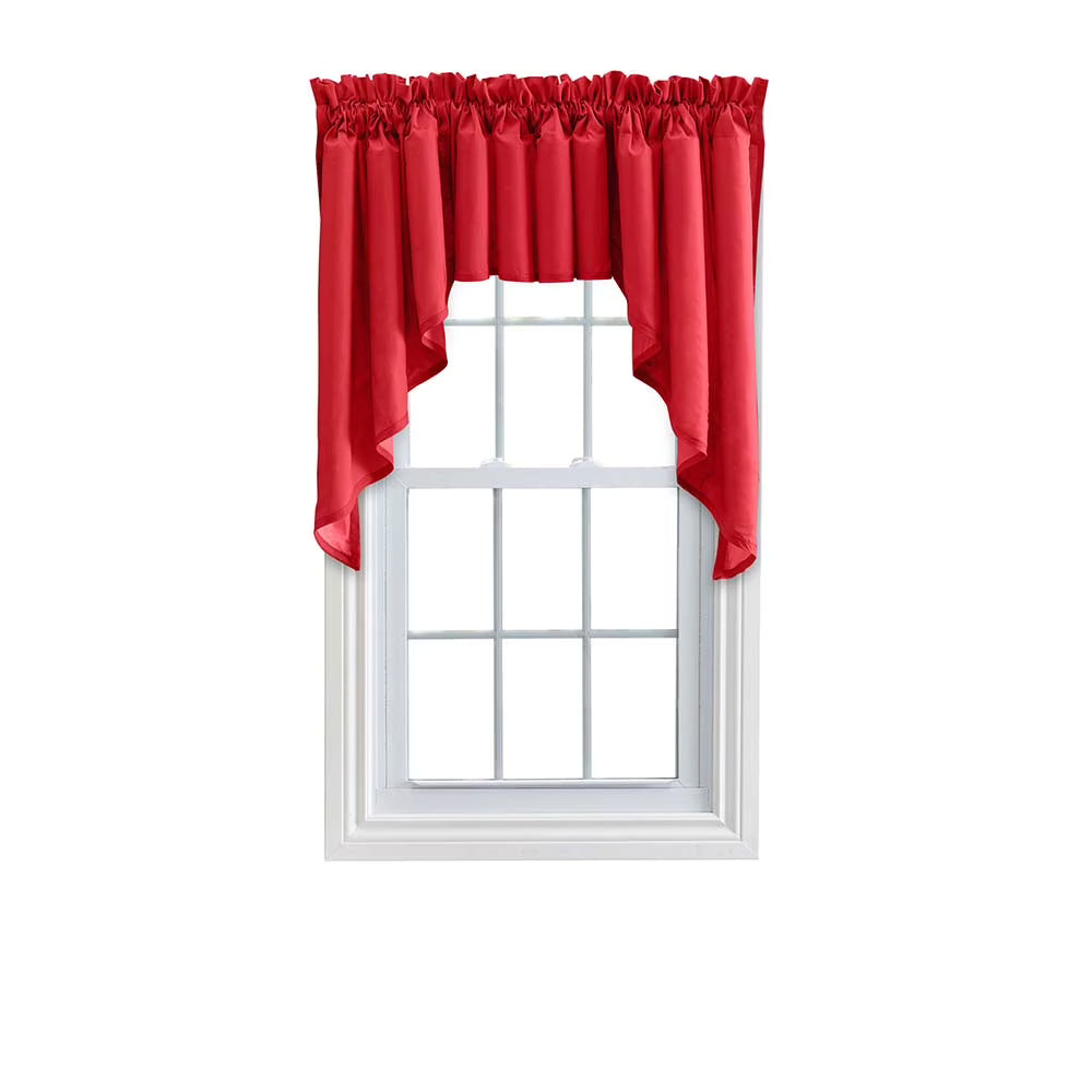 Red Solid Color Window Swag Set 126"x36" D46885