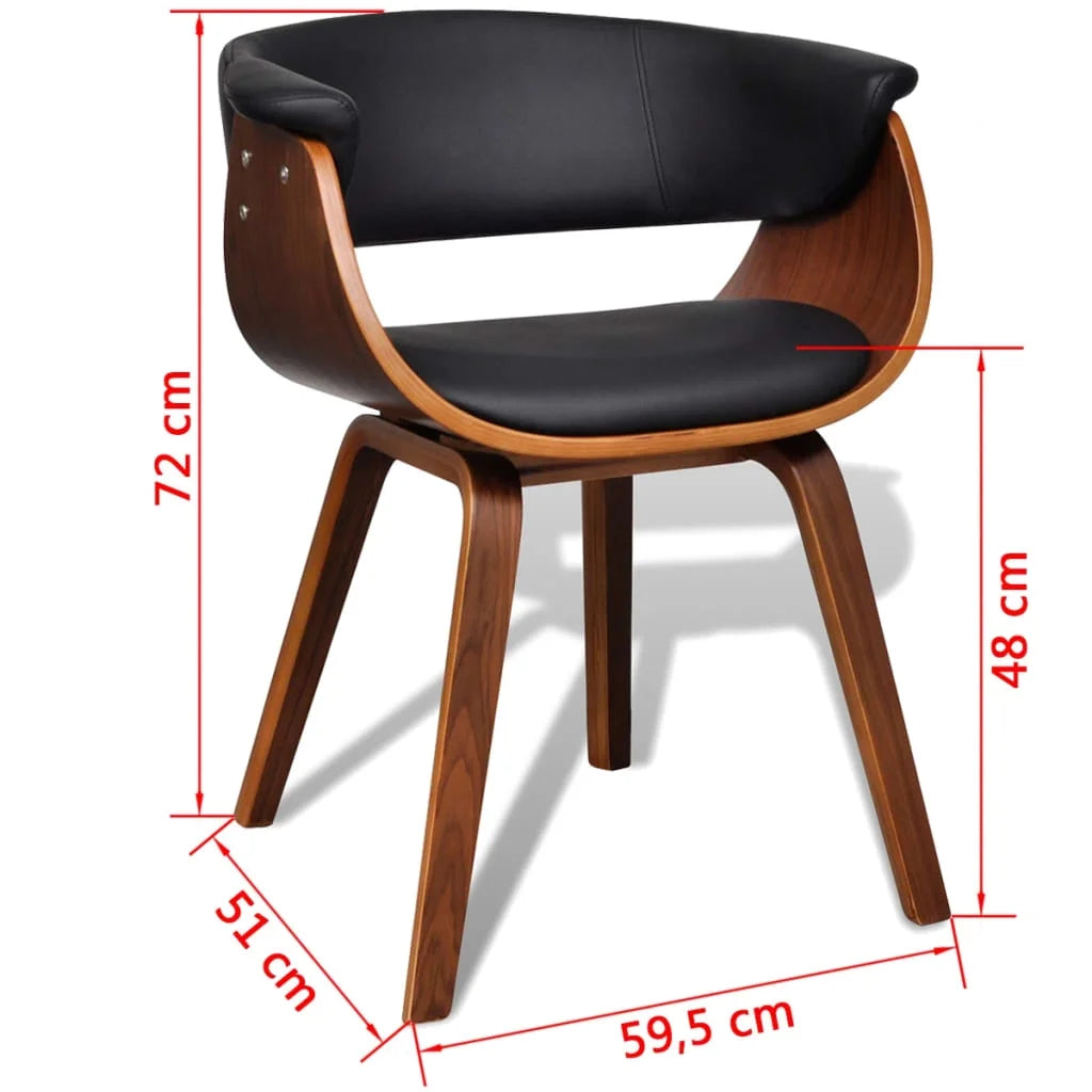 Bent Wood Faux Leather Dining Chair V640294