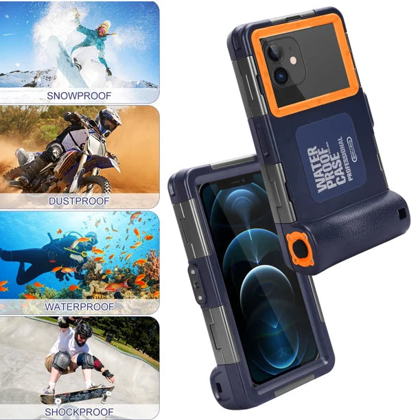 Waterproof UnderWater Case for Phones Up to 6.9 Inch with Lanyard F519