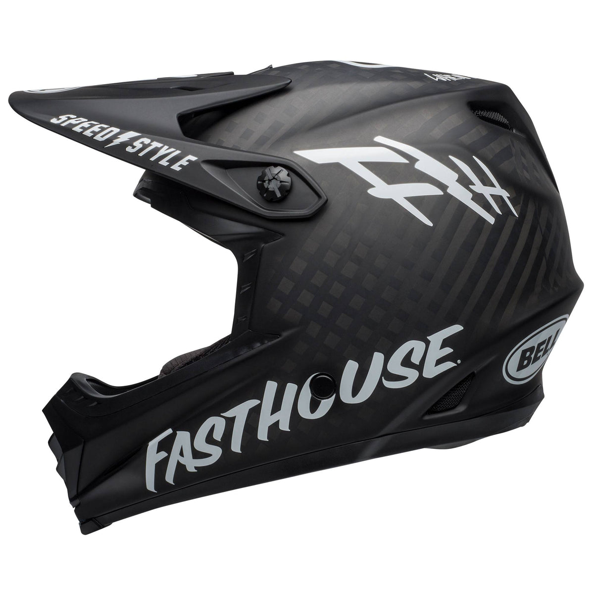 Matte Black/White Full-9 Helmet B678