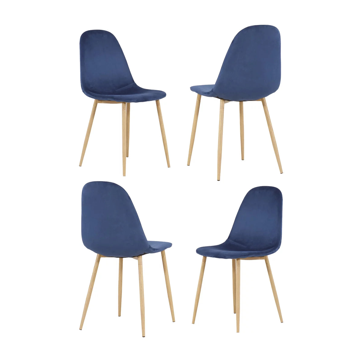 Velvet Upholstered Dining Chairs Set of 4 Q7839