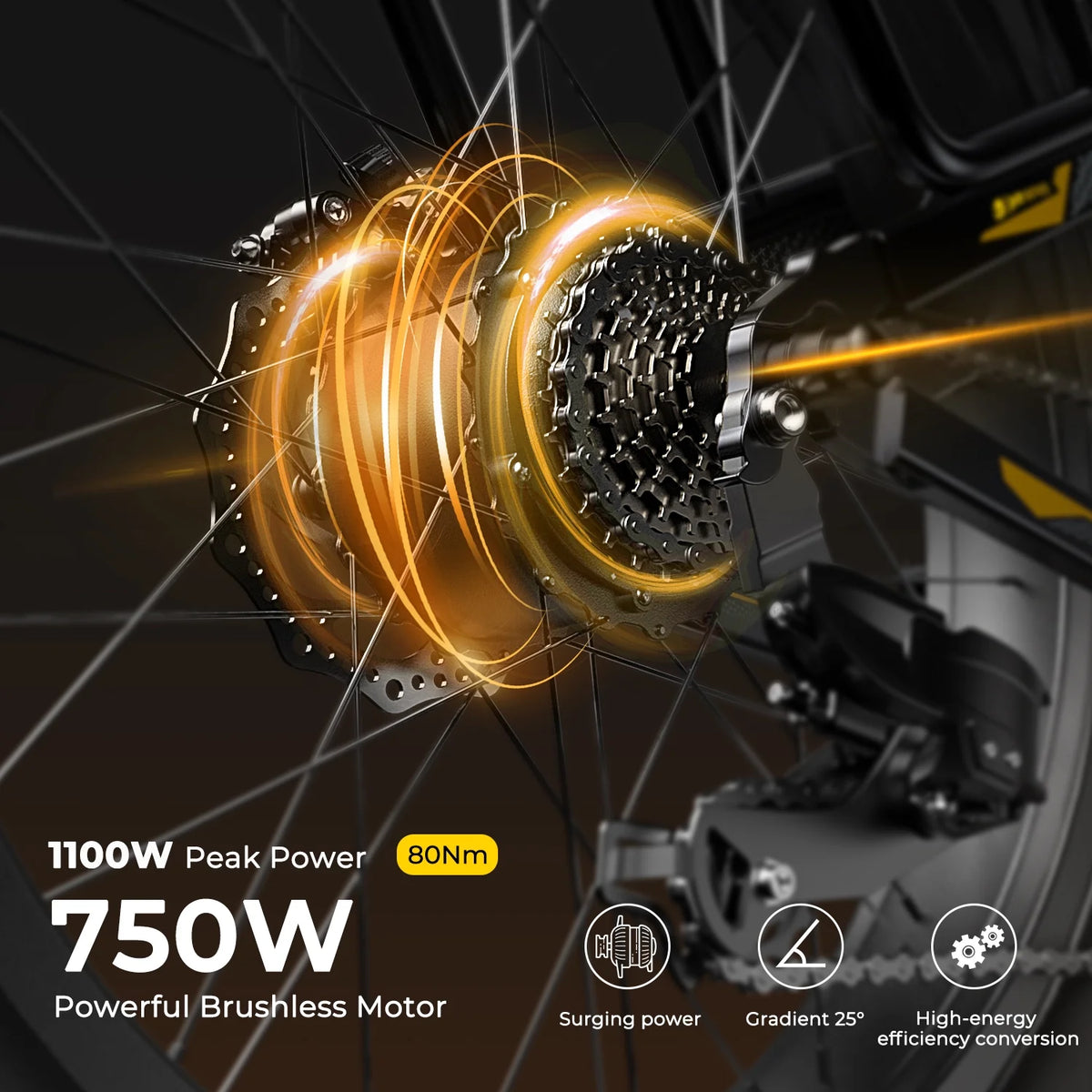 Electric Bike 26×4.0 Fat Tire 750W Motor 48V 15AH Y111
