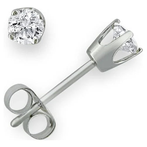 14K White Gold Diamond Stud Earrings A502965