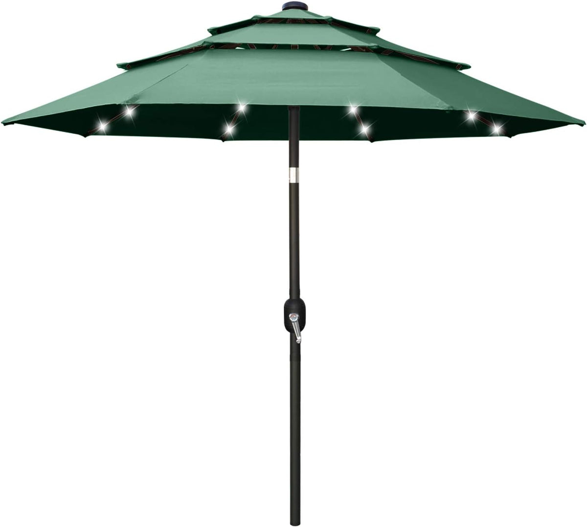 11FT Solar 3 Tiers Market Umbrella with 32 LED J3533