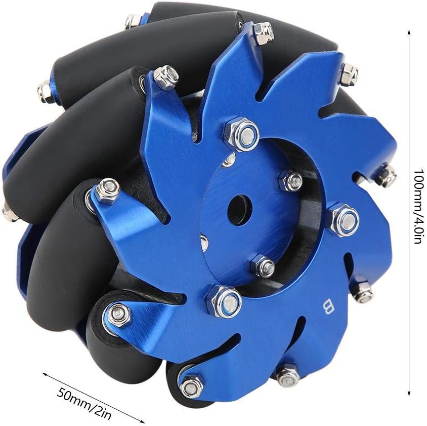 50mm Mecanum Wheel Left Aluminum with TPU Rubber Rollers X121