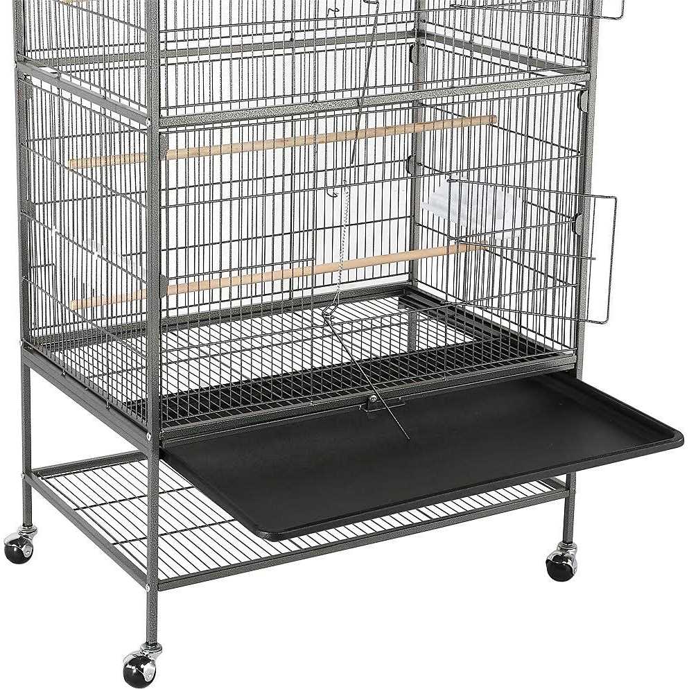 Large Bird Rolling Cage & Storage Shelf Q539163