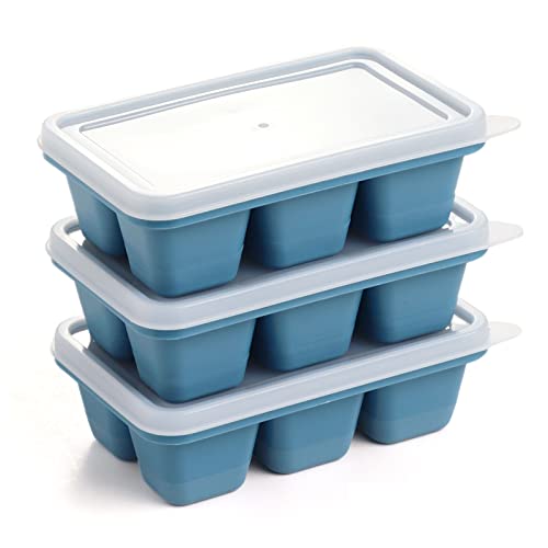 3 Pack Mini Ice Cube Trays with Lid Silicone K9427