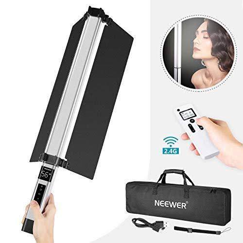Light Wand Handheld LED Video Light Stick Photography Lighting Kit with Barndoor Remote Control Carry Bag I8465
