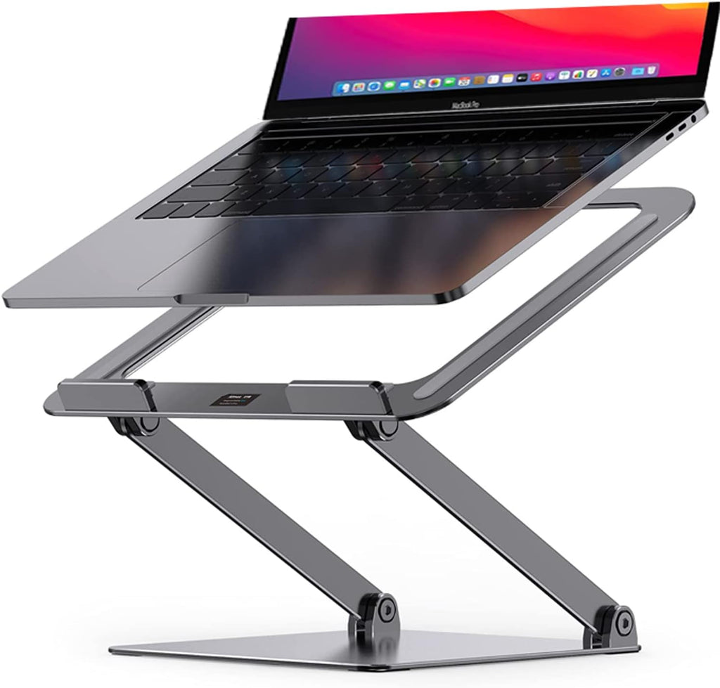 Swivel Adjustable Height Laptop Stand, 360° Rotating Computer Riser, Silver, Pack of 2 A6910