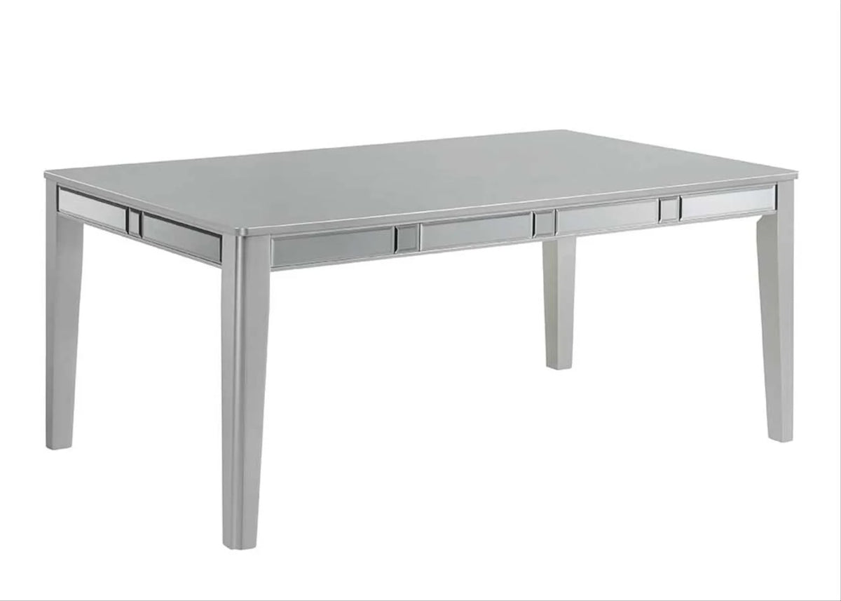 Grey Silver Dining Table Set for 6 M896