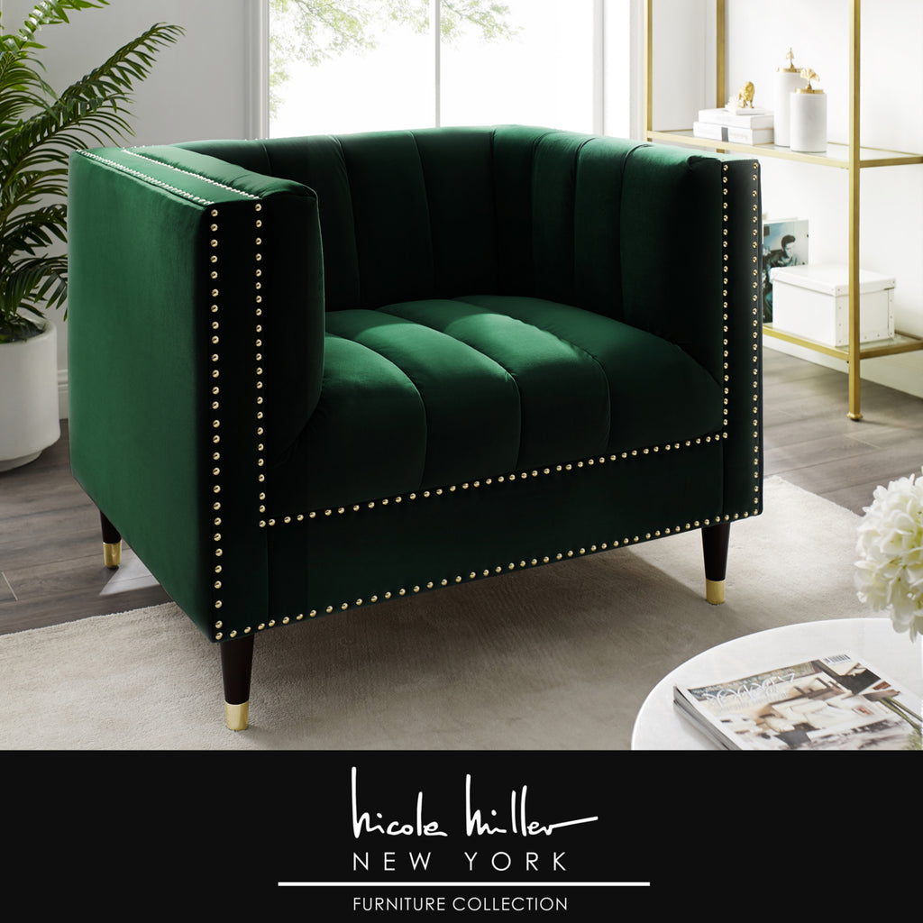 Velvet Club Chair or Sofa with Metal Legs N3960